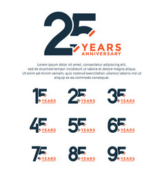 Set Anniversary Logo Style Black And Orange Color