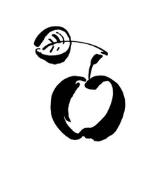 Apple Sketch Icon Isolated On Background