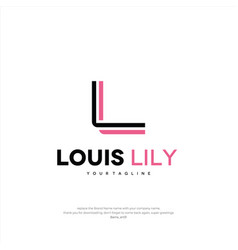 Louis Lily Logo Letter Ll Design Template Premium