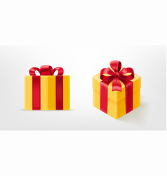 Gift Boxes With Red Satin Bow 3d Style