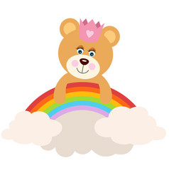 Princess Teddy Bear Hanging On Rainbow