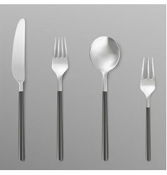 3d Set Of Fork Knife And Spoon Isolated On White