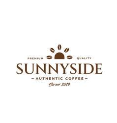 Coffee Shop Logo And Sun