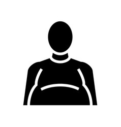 Fat Human With Edema Problem Glyph Icon