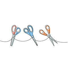 Scissors Back To School One Line Colored