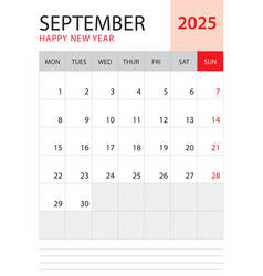 September 2025 Calendar 2025 Template