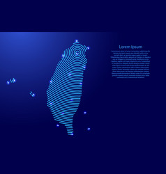 Taiwan Map From Futuristic Concentric Blue