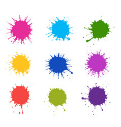 Bright Blots Set Isolated White Background