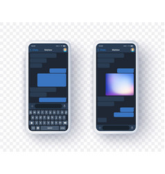 Mobile Messenger Application Mock Up On Two Screen