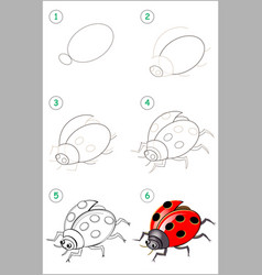 Educational page for kids shows how to learn step Vector Image