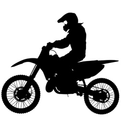 Silhouettes rider participates motocross Vector Image