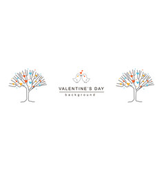 Valentine Day Horizontal Web Banner Romantic