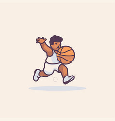 Basketball Player Running With Ball In Cartoon