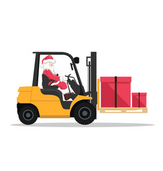 Design Santa Claus Driving A Forklift Truck