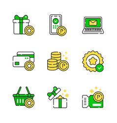 Point Rewards For Loyalty Program Icons Set