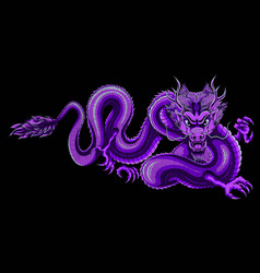 Detailed Asian Dragon Purple