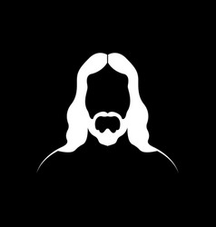 Jesus Christ Graphic Portrait White Silhouette