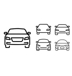 Set Of Car Pictogram Minimal Line Icon