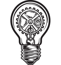 Steampunk Brilliance Black Logo Design Bulb