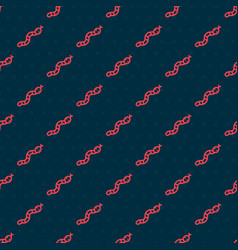 Red Line Snake Icon Isolated Seamless Pattern