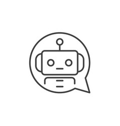 Round Speech Bubble With Chatbot Concept Outline