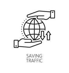 Saving Traffic Content Delivery Network Line Icon