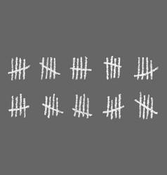 White Tally Marks On Gray Background Chalk Drawn