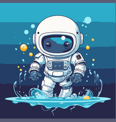 Astronaut In The Water Of A Cartoon Character