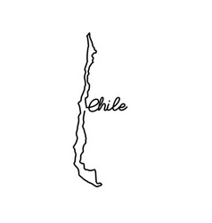 Chile Outline Map With The Handwritten Country