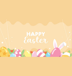 Easter Eggs With Rabbit Ears Border Template