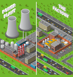 Factory Plant Industrial Isometric Vertical