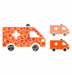 Hospital Car Mosaic Icon Unequal Elements