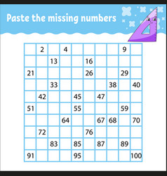 Paste The Missing Numbers From 1 To 100