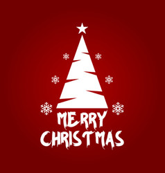 Merry Christmas Flyer On Red Background