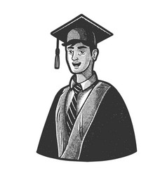 Student Graduated With Hat Sketch