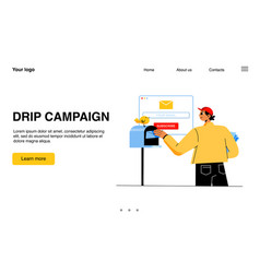 Drip Campaign Banner Concept Of Email Marketing