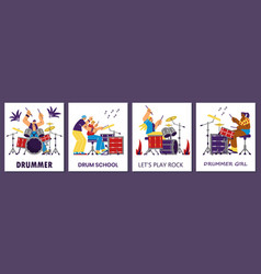 Drumming Class Banners Or Posters Set