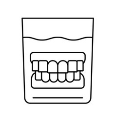 False Jaw In Glass Line Icon