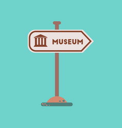 Flat Icon On Background Museum Sign