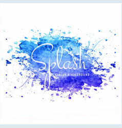 Modern Hand Drawn Blue Watercolor Splash