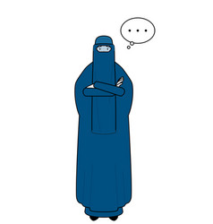 Muslim Woman In Burqa With Crossed Arms Deep