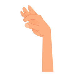 Pinch Gesture Grabbing Hand In Cartoon Style