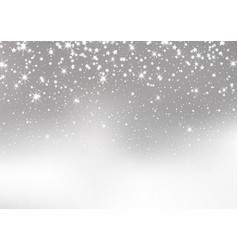 Silver Christmas Stars And Snow Background 2809