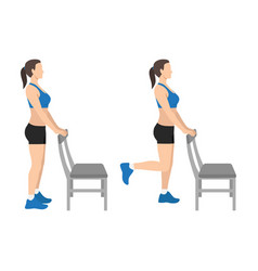 Woman Doing Standing Leg Curl Posture Exercise