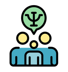 Mental Health Support Icon Color Outline