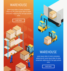 Warehouse Vertical Isometric Banners