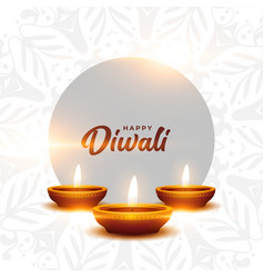 Clean White Happy Diwali Greeting Card