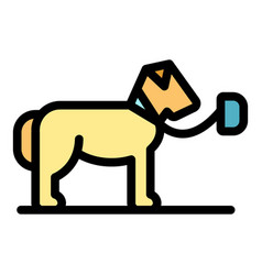 Dog Walk Icon Flat