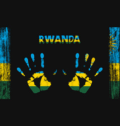 Flag Of Rwanda With A Palm