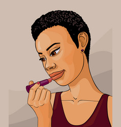 African Girl With Lipstick Cartoon